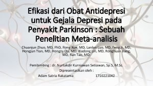 Efikasi dari Obat Antidepresi untuk Gejala Depresi pada