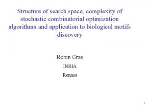 Structure of search space complexity of stochastic combinatorial