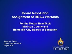 Board Resolution Assignment of BRAC Warrants For the