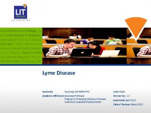 Lyme Disease Authors Eng Eong Ooi BMBS Ph