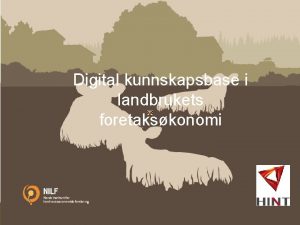 Landbrukets konomiske Digital kunnskapsbase i betydning i Trndelag