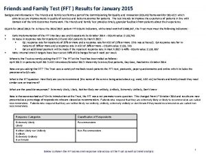 Friends and Family Test FFT Results for January