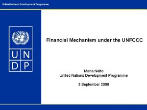 Financial Mechanism under the UNFCCC Maria Netto United