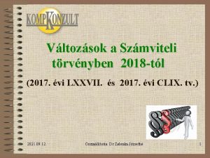 Vltozsok a Szmviteli trvnyben 2018 tl 2017 vi