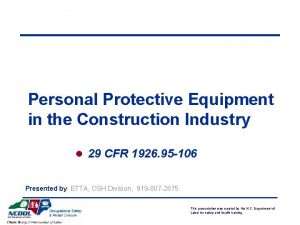 Personal Protective Equipment in the Construction Industry l