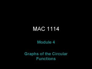 MAC 1114 Module 4 Graphs of the Circular