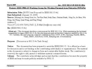 March 2009 doc IEEE 802 15 09 0183