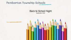 Pemberton Township Schools Back to School Night September