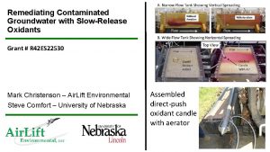 Remediating Contaminated Groundwater with SlowRelease Oxidants Grant R