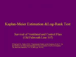 KaplanMeier Estimation LogRank Test Survival of Ventilated and