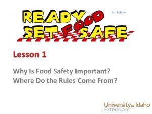 Why Is Food Safety Important Where Do the