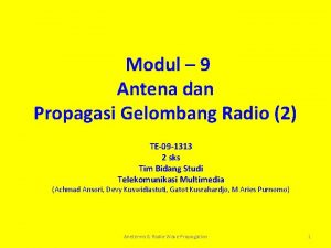 Modul 9 Antena dan Propagasi Gelombang Radio 2