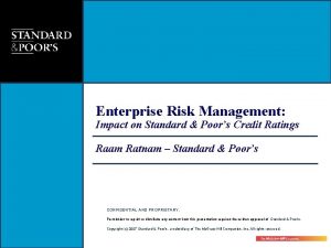 Enterprise Risk Management Impact on Standard Poors Credit