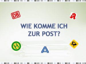 WIE KOMME ICH ZUR POST Die Post Das