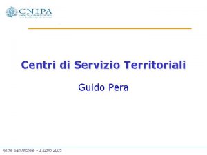 Centri di Servizio Territoriali Guido Pera Roma San