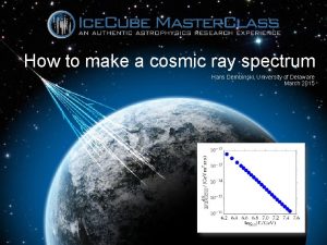How to make a cosmic ray spectrum Hans