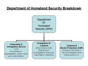 Department of Homeland Security Breakdown Department Of Homeland