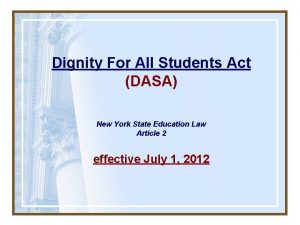 Dignity For All Students Act DASA New York