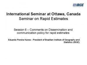 International Seminar at Ottawa Canada Seminar on Rapid
