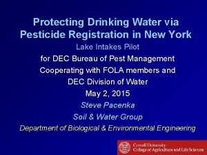 Protecting Drinking Water via Pesticide Registration in New