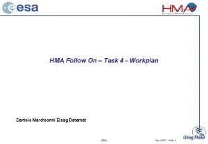 HMA Follow On Task 4 Workplan Daniele Marchionni