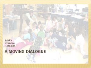 Inquiry Evidence Reflection A MOVING DIALOGUE Inquiry and