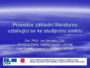 Prvodce zkladn literaturou vztahujc se ke studijnmu smru