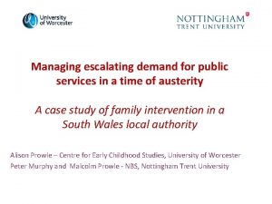 Managing escalating demand for public services in a