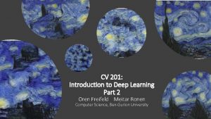 CV 201 Introduction to Deep Learning Part 2