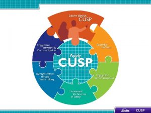 Learning Objectives Show CUSP supports other quality and