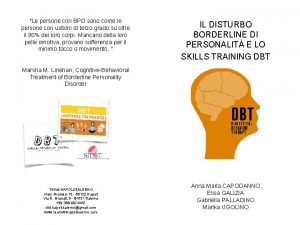 Le persone con BPD sono come le persone