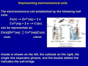 Representing electrochemical cells The electrochemical cell established by