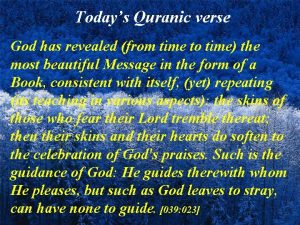 Todays Quranic verse God has revealed from time