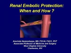 Renal Embolic Protection When and How Aravinda Nanjundappa