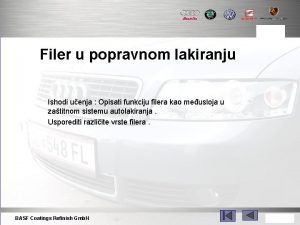 Filer u popravnom lakiranju Ishodi uenja Opisati funkciju