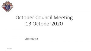 October Council Meeting 13 October 2020 Council 11458