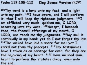 Psalm 119 105 112 105 Thy King James