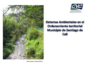 Sistemas Ambientales en el Ordenamiento territorial Municipio de