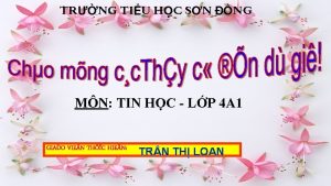 TRNG TIU HC SN NG MN TIN HC