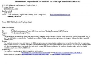 Performance Comparison of CDM and FDM for Sounding