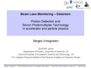 Beam Loss Monitoring Detectors Photon Detection and Silicon