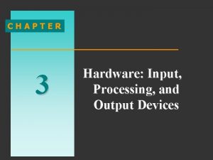 CHAPTER 3 Hardware Input Processing and Output Devices