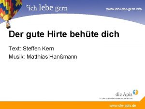 www ichlebegern info Der gute Hirte behte dich