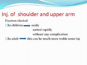 Inj of shoulder and upper arm Fracture clavical