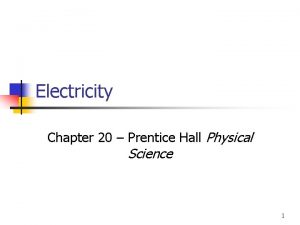 Electricity Chapter 20 Prentice Hall Physical Science 1