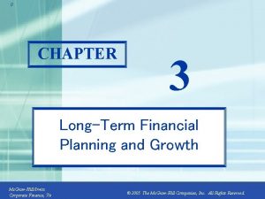 0 CHAPTER 3 LongTerm Financial Planning and Growth