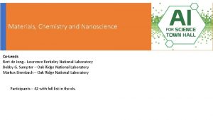 Materials Chemistry and Nanoscience erhtjhtyhy CoLeads Bert de