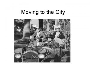 Moving to the City Growth of Cities 1870