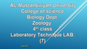 ALMustansiriyah University College of science Biology Dept Zoology