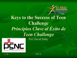 Keys to the Success of Teen Challenge Principios